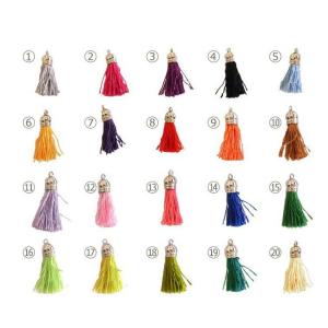 在庫限り!化繊タッセルチャーム ペンダント 全16色 ロジウムヘッド【ゆうパケット対応】