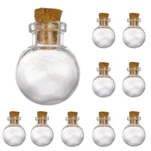 10個セット 平丸型 24×20mm ガラス小瓶 コルク栓 【ゆうパケット対応】