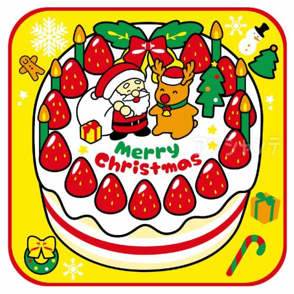 クリスマスタオルハンカチ クリスマスケーキ 1個入【ゆうパケット対応】