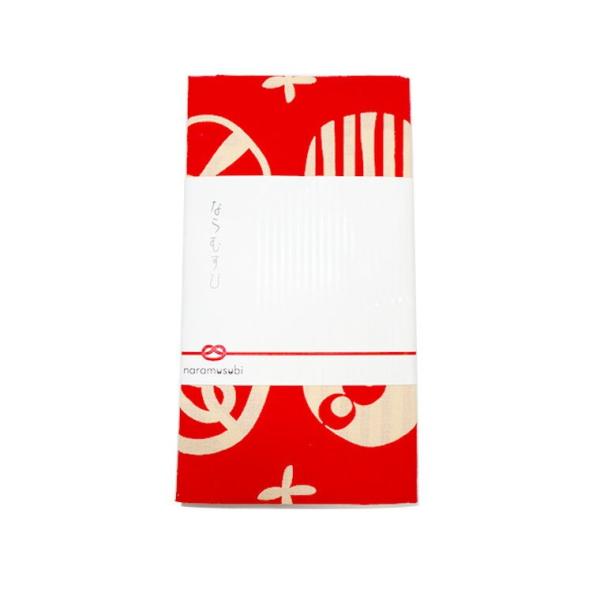 手ぬぐい ならむすび 赤 奈良のおみやげ アンシャンテラボ【ゆうパケット対応】