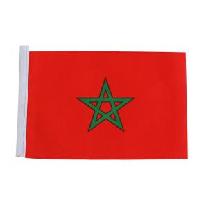 世界の国旗（約21×14cm）マ行国 ：モロッコ/手旗 小さめ ミニ国旗 手持ち フラッグ 応援グッズ【ゆうパケット対応】