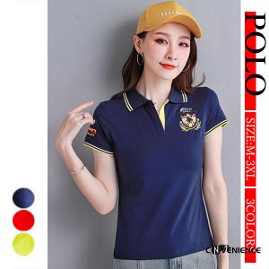 レディース ポロシャツ POLO ゴルフシャツ シンプル 夏 半袖 トップス カジュアル 吸水速乾 接触冷感 クールビズ ビジネス 運動着 体育祭 着痩せ 体型カバー