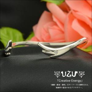 ウズ UZU ブレスレット レディース アクセサリー シルバー925 羽モチーフ アクアマリン 鏡面仕上げ BU-336｜enchantiris-de-stt