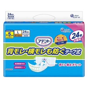 【ケース販売】アテント消臭効果付きテープ式背モレ・横モレも防ぐ（大容量）　L24枚ｘ２パック｜encho