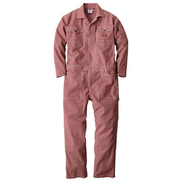 [Dickies ディッキーズ]ストレッチヒッコリー ツナギ  D-716 ３Ｌ レッド