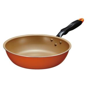 evercook(エバークック) ガス火専用 軽量 深型フライパン 28cm オレンジ 1年保証 EGFP28DOR
