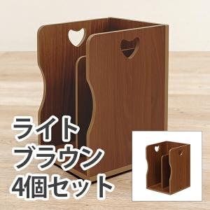 ライトブラウン ブックスタンド 4個組 萩原 MM-6805LBRS