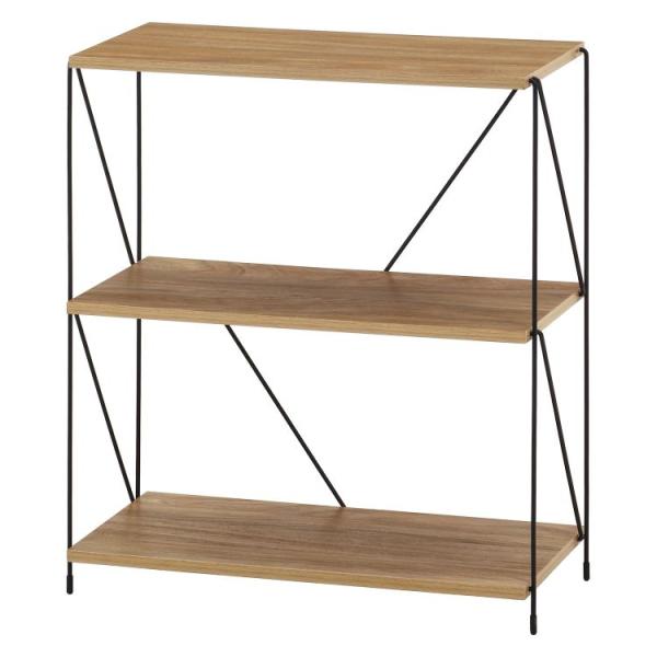 【メーカー直送】不二貿易 ＥＺＢＯワイヤーラック３段 ６０幅 ＯＡＫ ＮＡ