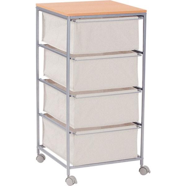 【メーカー直送】東谷 キャンバスチェスト 4段 ベージュ MIP-278