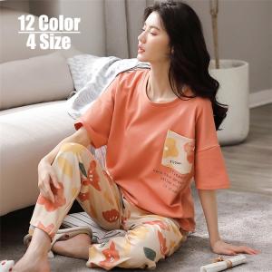 パジャマ ルームウェア レディース 綿 夏用 七分丈