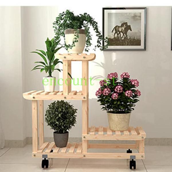 植物 スタンド ベランダ 花台 フラワースタンド 木製 フラワーラック 花瓶台 鉢置き台 観葉植物 ...