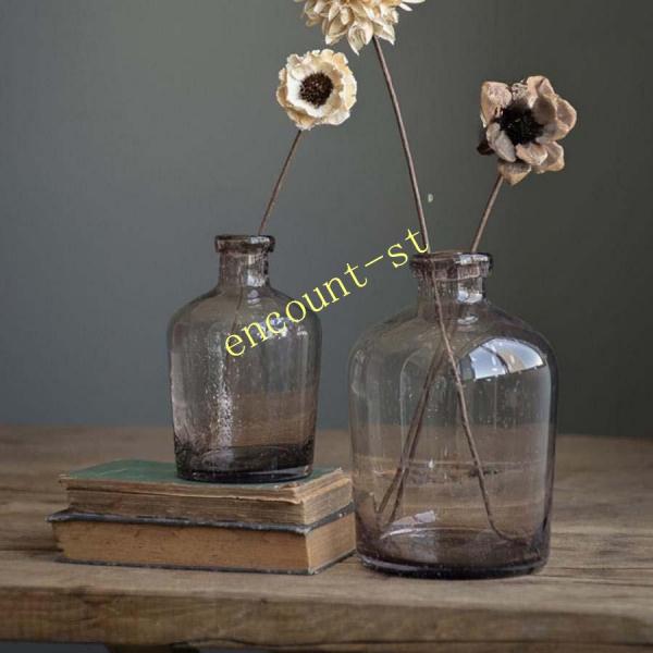 ガラスの花瓶 大 おしゃれ 透明 花器 コーヒー色フラワーベース 大きな花瓶 ガラスベース ガラスボ...
