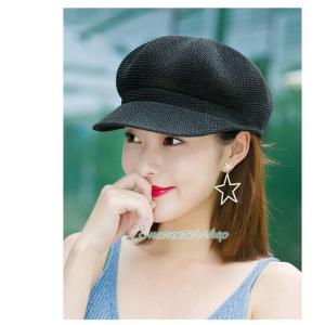 麦わら帽子 帽子 レディース キャスケット ベ...の詳細画像4