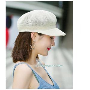 麦わら帽子 帽子 レディース キャスケット ベ...の詳細画像5