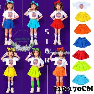 子供服 チアガールズ衣装 ダンス衣装 キッズ 半袖 ヒップホップ ジャズダンス セットアップ 女の子運動会 応援団 体操服 ステージ衣装