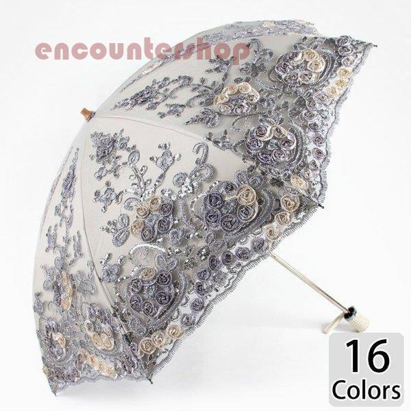傘 レディース 可愛い 晴雨兼用 耐風 折りたたみ傘 折り畳み傘 ジャンプ おしゃれ 軽量 刺繍 花...