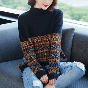 可愛い♡ワイズ ハイネックニット 縮絨 ドット柄 ストレッチ 長袖