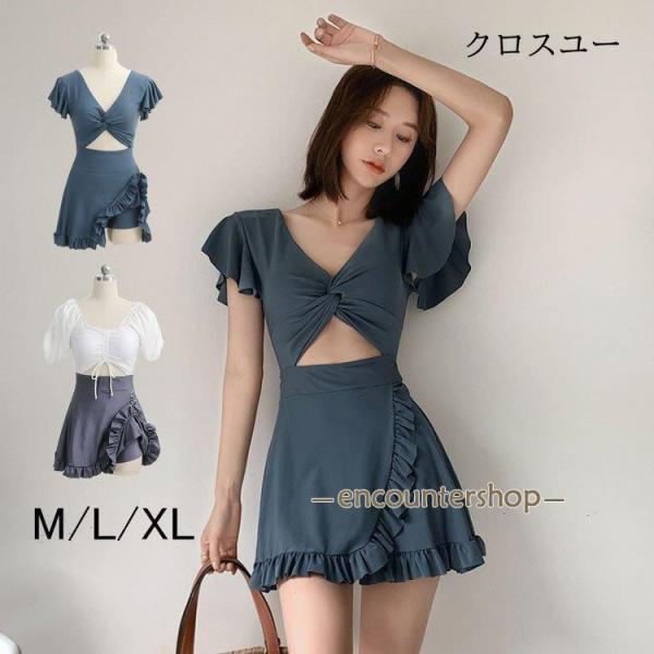 水着 レディース ワンピース水着 サロペット ワンピース型 夏 おしゃれ 小胸 ママ水着 バンドゥ ...