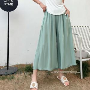 スカーチョパンツ ガウチョパンツ ゆったり カラ...の商品画像
