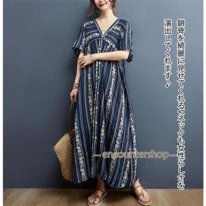 ワンピース レディース春 夏 綿 麻 リネン ...の詳細画像3