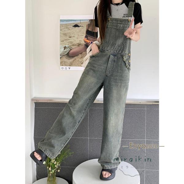 サロペット オールインワン 大好評 レディース パンツ ワイドパンツ オーバーオール カジュアル 大...
