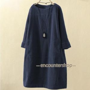 ワンピース レディース 長袖 チュニック Aラ...の詳細画像3