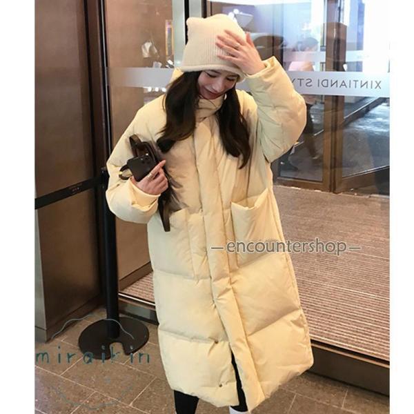 中綿コート ダウン風コート レディース ロング丈 ダウン風ジャケット 冬アウター ゆったり 暖かい ...