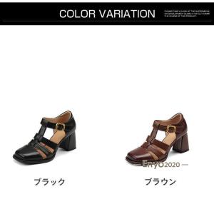 サンダル 太ヒール 厚底サンダル カジュアル ...の詳細画像3