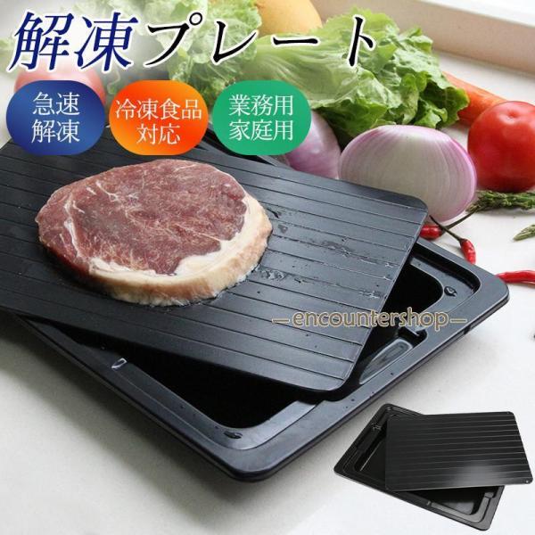 解凍プレート 急速解凍 プレート 解凍 トレイ付き キッチン 放熱 魚 刺身 肉 冷凍食品 省エネ ...