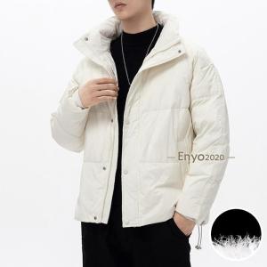 ダウンジャケット メンズ 光沢 白 防寒着 ダウン アウター コート 冬