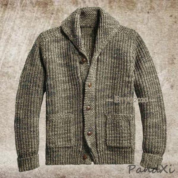 カーディガン メンズ 長袖 ニットジャケット 無地 ローゲージ 秋服 セーター 冬服 保温 ジャケッ...