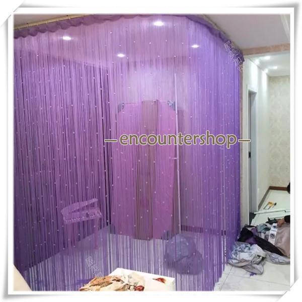 ひものれん 紐のれん ストリングカーテン キラキラストーン付き おしゃれ 目隠し 模様替え 間仕切り...