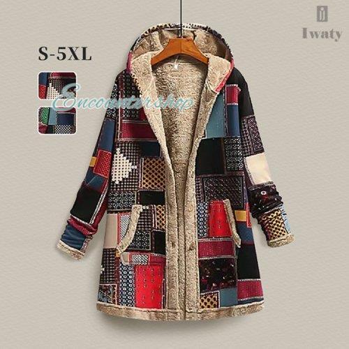 オリジナル今季マストバイフード付き着〓せチェック柄配色コート