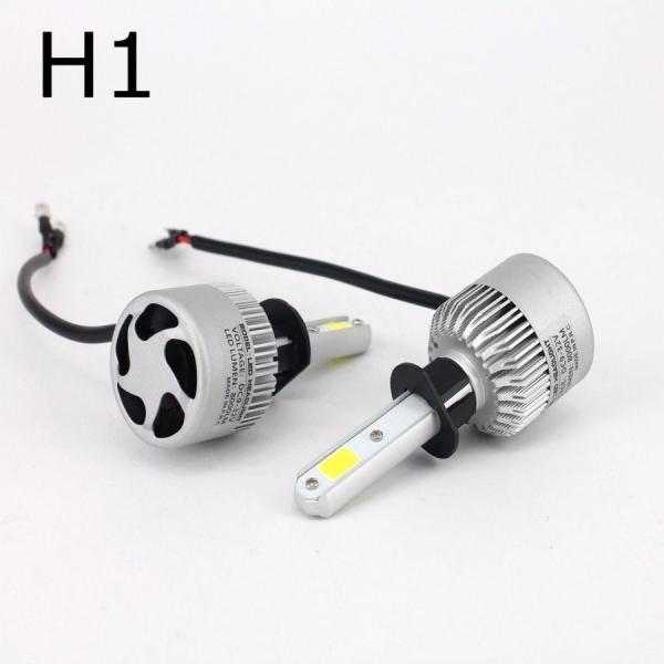 一体型LED H1 DC9V-32V COBチップ搭載 ホワイト 2個セット ヘッドライト・フォグラ...