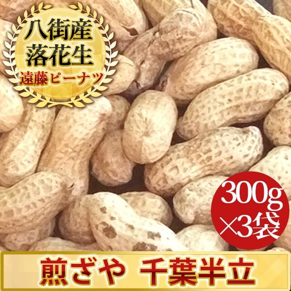 2023年度産 新豆 煎ざや（千葉半立）300g 3袋セット 千葉県産八街落花生