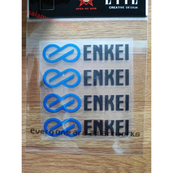 ENKEI スポークホイール 耐熱ステッカー 黒×青 4P(検)VOLK RACING RAYS W...