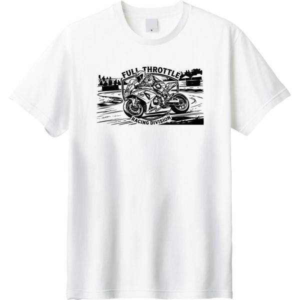 [全5色] バイク Tシャツ レーシングデザイン フルスロットル モータースポーツ ユニセックス
