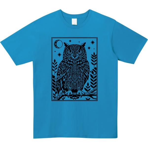 [全4色] フクロウ Tシャツ ワシミミズク 幾何学模様 ジオメトリック プリント おしゃれ かっこ...