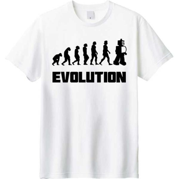全2色 進化論パロディＴシャツ 大きいサイズ有 ロゴ おもしろ キャラクター