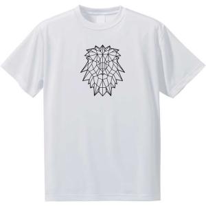 幾何学模様ライオンプリントドライTシャツ｜ener