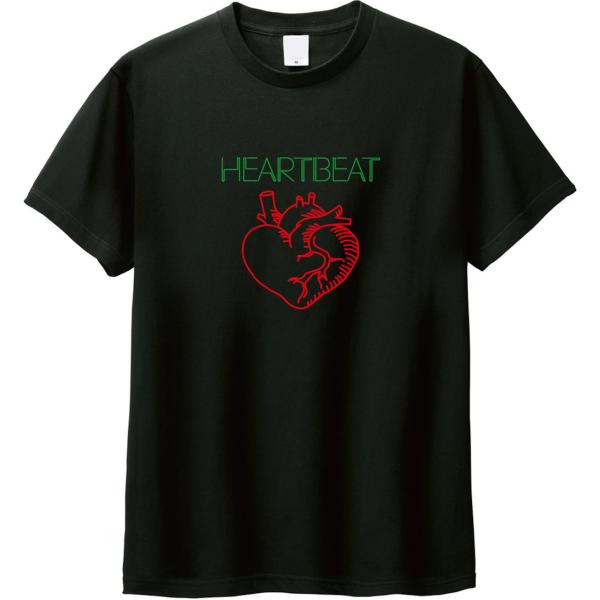 【ネオン風】心臓 Tシャツ - HEARTBEAT/サイバーパンク/解剖図