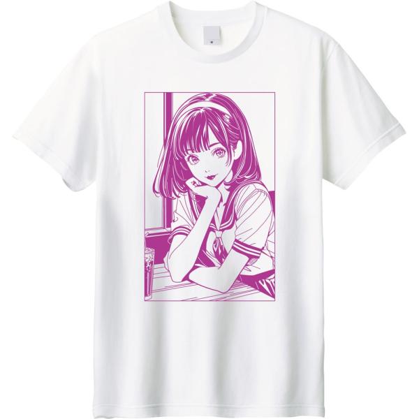 「エモい」放課後少女 Tシャツ ｜全5色 80's シティーポップ レトロ アニメ風 イラスト