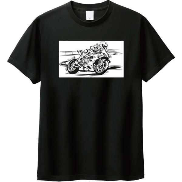 [全5色] バイク Tシャツ ブラック 黒 スーパースポーツ オートバイ レーシング モータースポー...