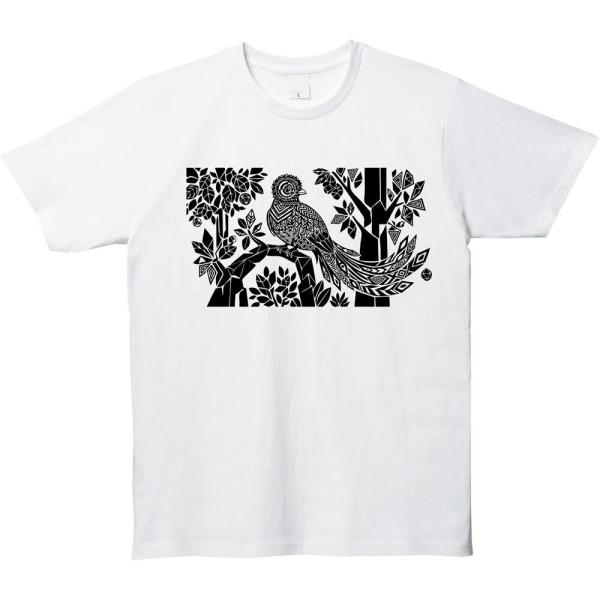 [全4色] 幾何学ケツァール半袖Tシャツ エスニック柄 鳥 ジオメトリック