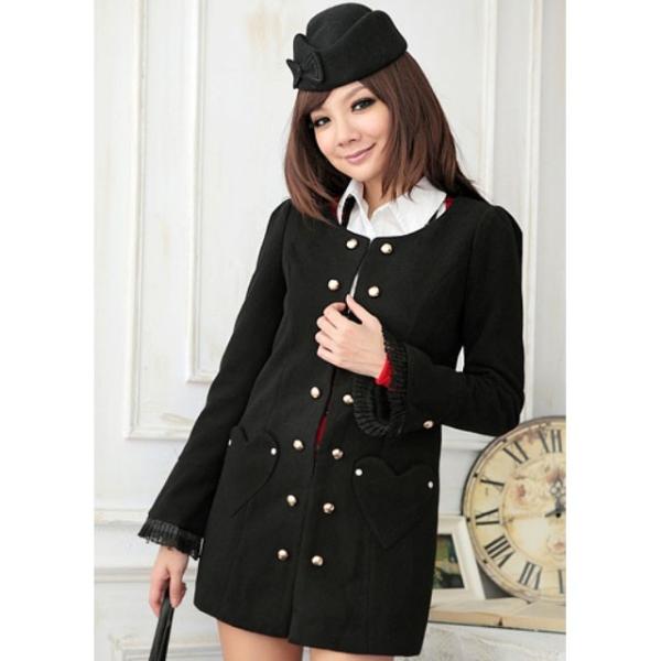 【大きいサイズ】 ハートポケットガーリーコート