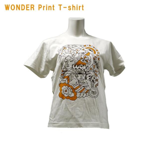 WONDERロゴプリントＴシャツ 半袖 カジュアル