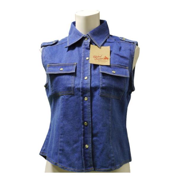 デニムベスト　レディース　ジーンズ　カジュアル　ノースリーブ　Mサイズ　アウター　ビンテージ風