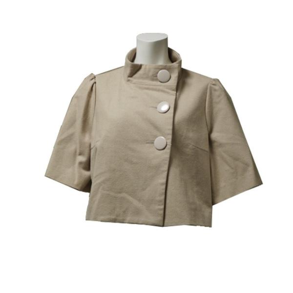 デカボタンショートコート　秋冬　デート　ゆったり　二次会　結婚式　無地　通勤通学　フェミニン　ガーリ...