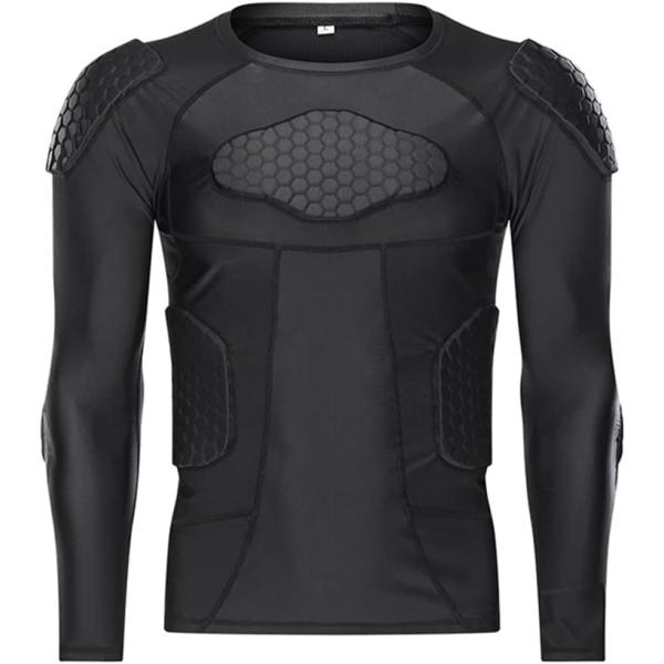 ボディープロテクター インナープロテクター メンズ 長袖 パッド入り スポーツウェア  フットボール...