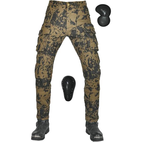 メンズバイク用パンツ 夏用 ライディングパンツ プロテクター付き カーゴパンツ ライダースパンツ 春...
